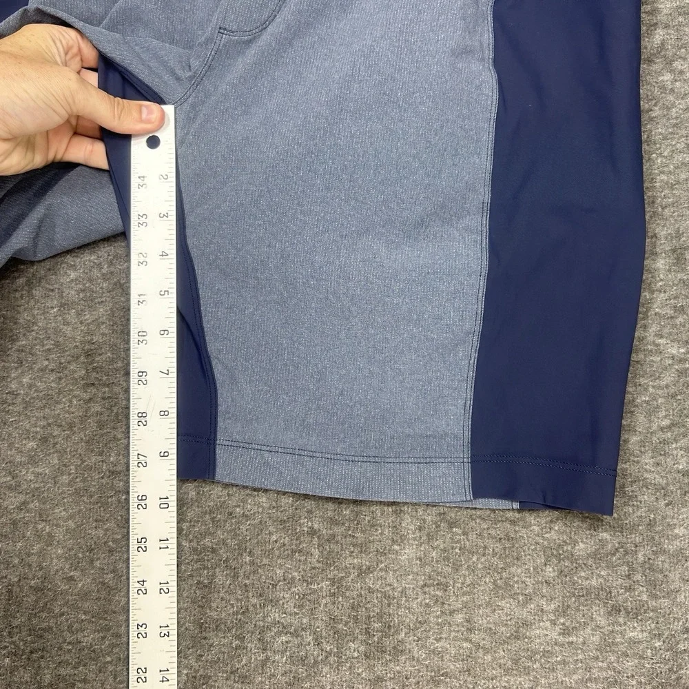 Lululemon Shorts Large Heathered Deep Navy Namaste At The Beach drawstring lined